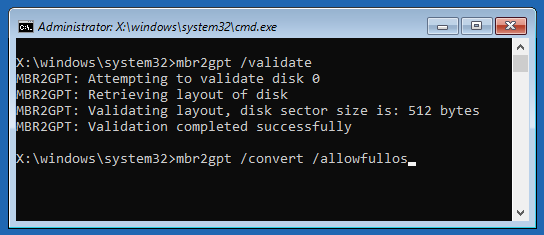 mbr2gpt /convert /allowfullos
